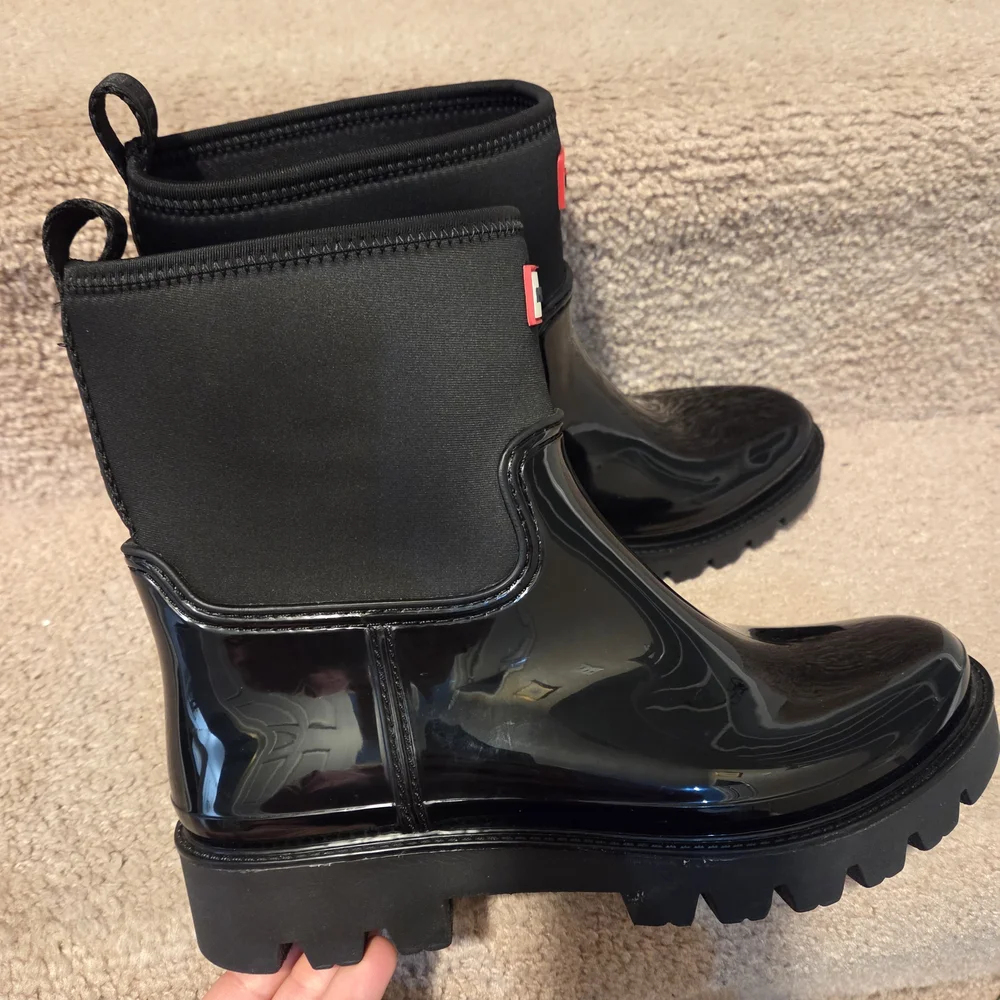 Hunter Ella Chelsea Black Rain Boots Size 9 - Picture 2 of 6